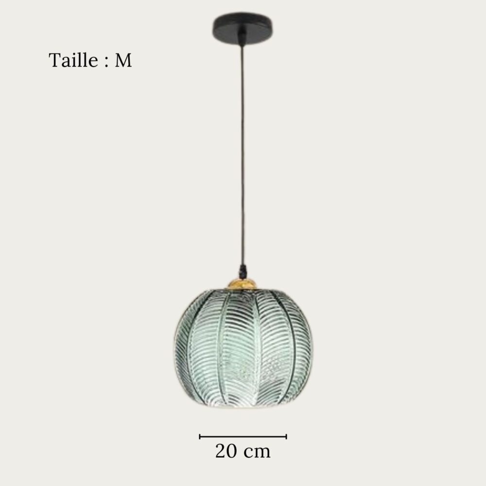 Suspension jungle en verre au design nordique - ambiance allumée