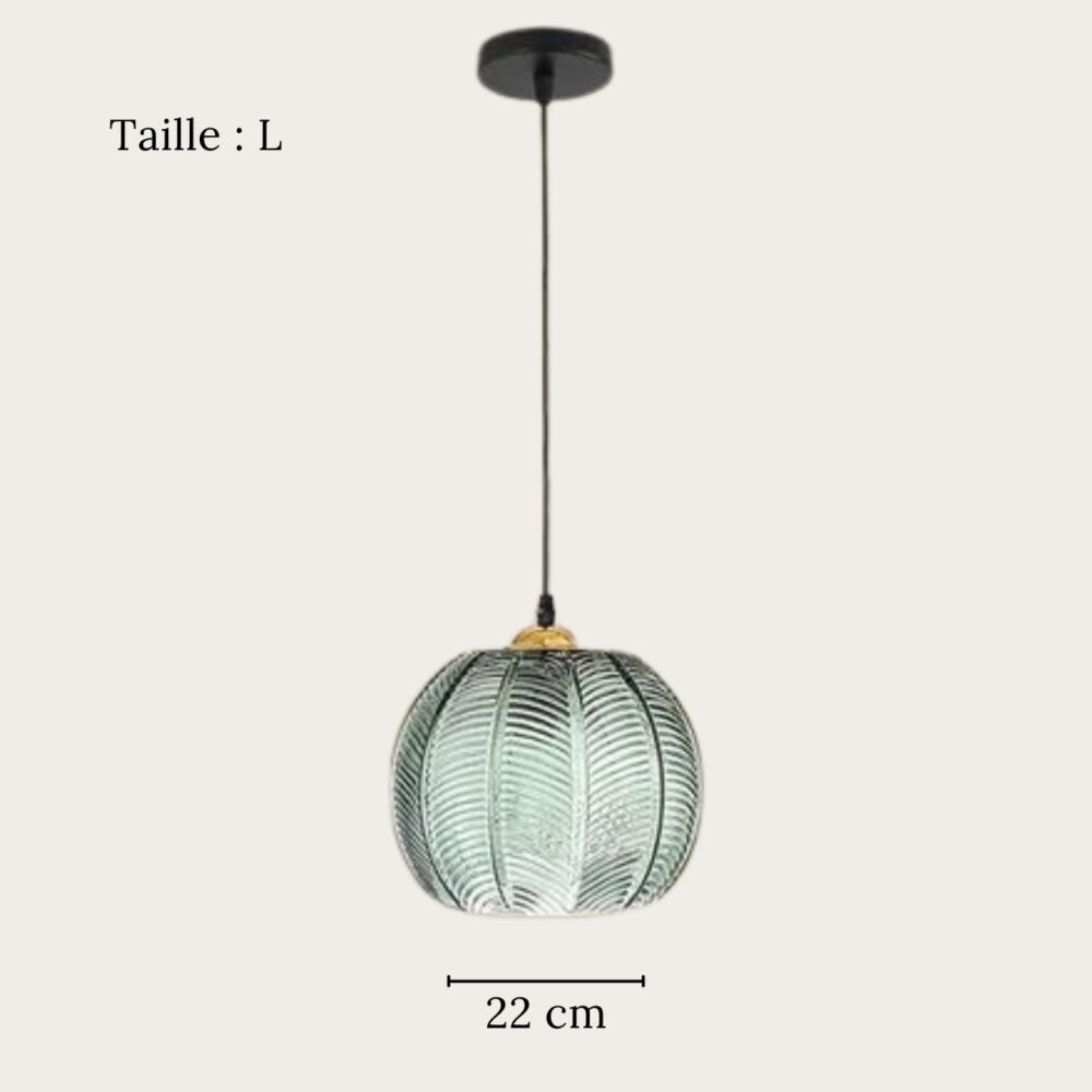 Suspension jungle en verre au design nordique - ambiance éteinte