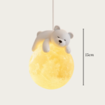 Suspension LED moderne et minimaliste en forme d'ourson en résine - vue de face