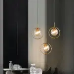 Suspension boule de verre moderne et élégante - vue de face