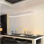 Suspension LED contemporaine ovale - zoom matière