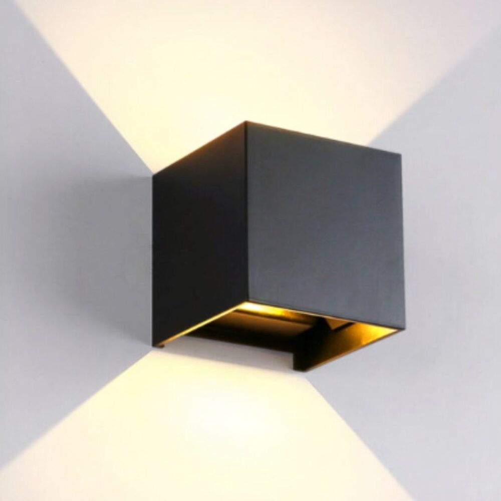 Applique Murale Led noire intérieur et extérieur