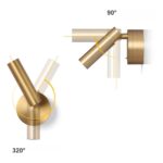Applique murale lumière orientable en laiton - détail