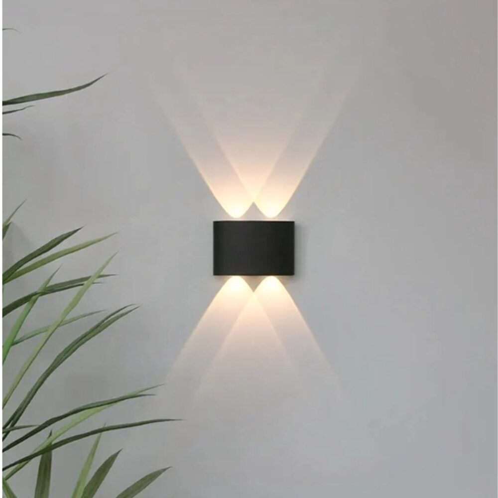 Applique murale noire classique à led - vue de côté