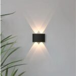 Applique murale noire classique à led - vue de côté