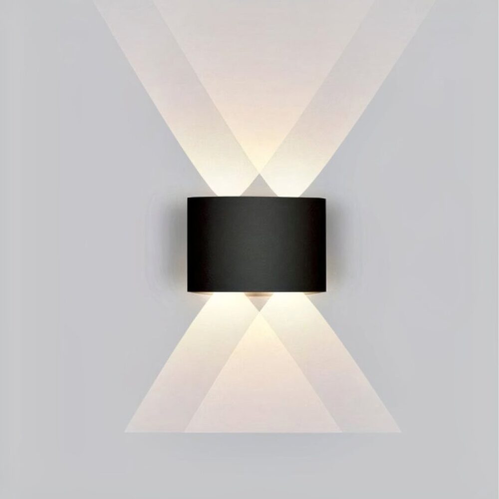 Applique murale noire classique à led - vue d'ensemble