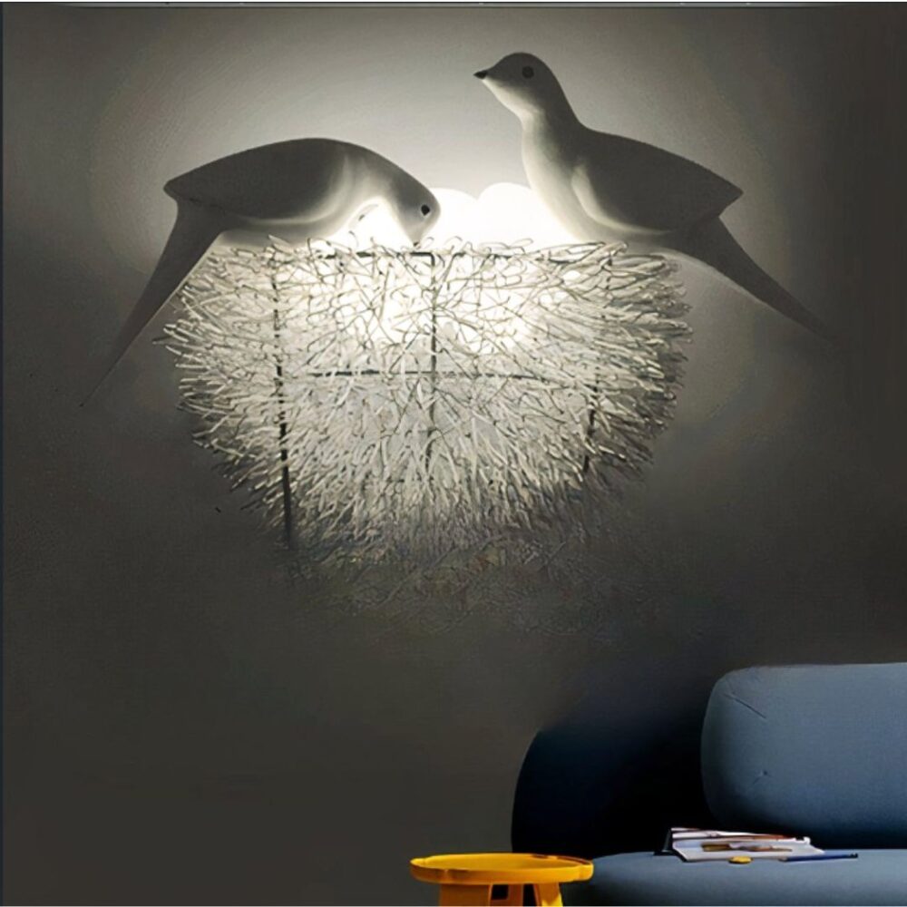 Applique murale originale en forme de nid d'oiseau - vue de face