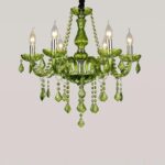 Lustre majestueux vert style plafonnier vintage - vue d'ensemble