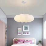 Lustre nuage blanc suspendu pour chambre - vue de côté