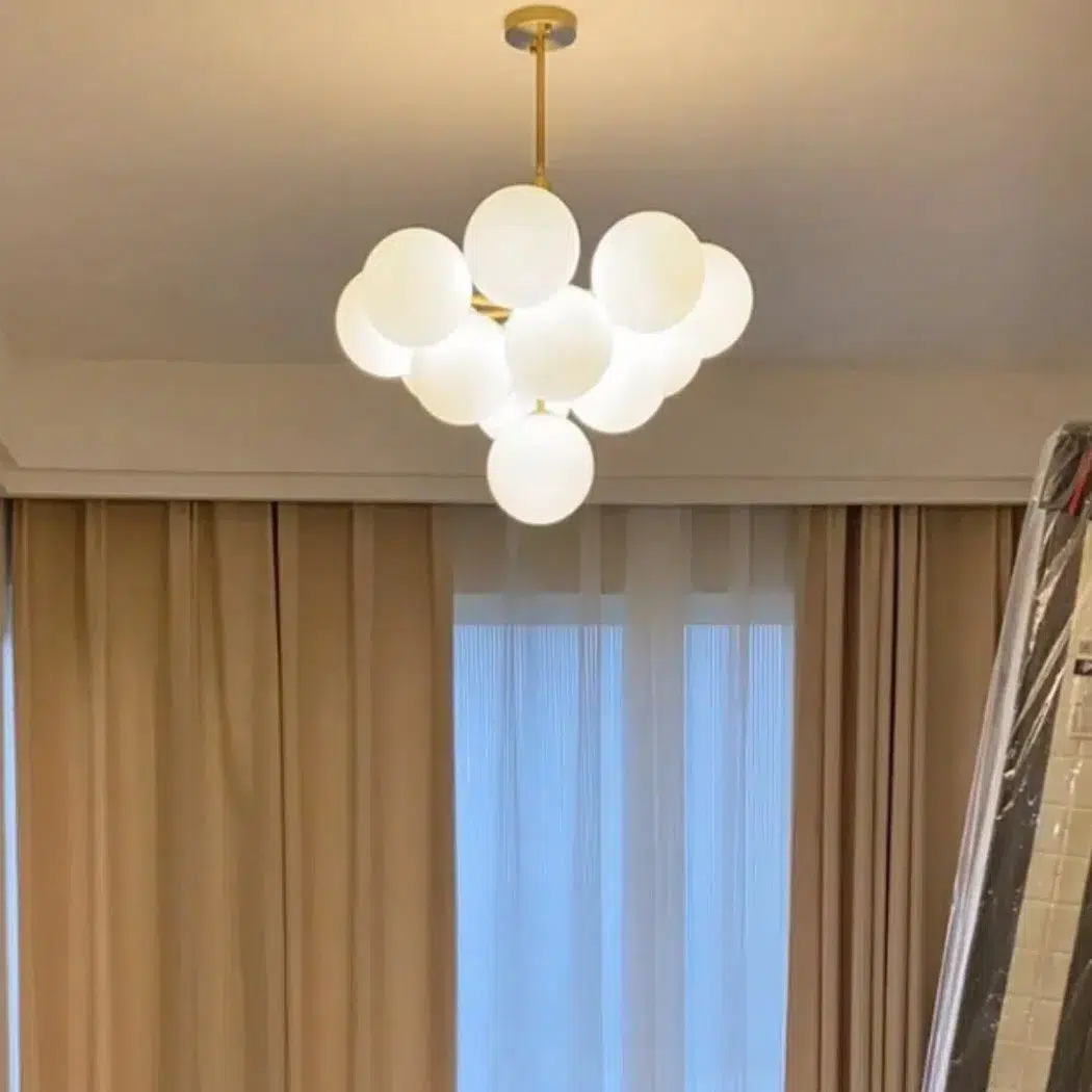 Suspension grappe design moderne blanc • Luminaires Tendance
