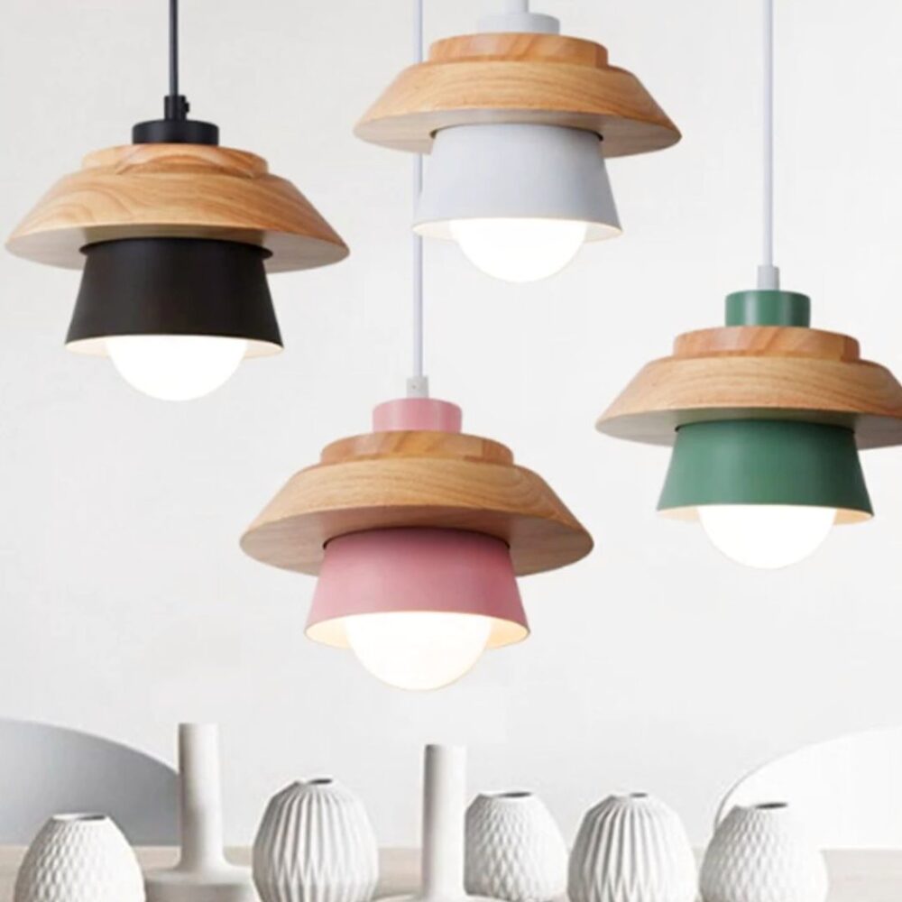 Suspension scandinave bois design épuré