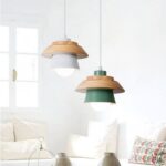 Suspension scandinave bois design épuré - vue de face