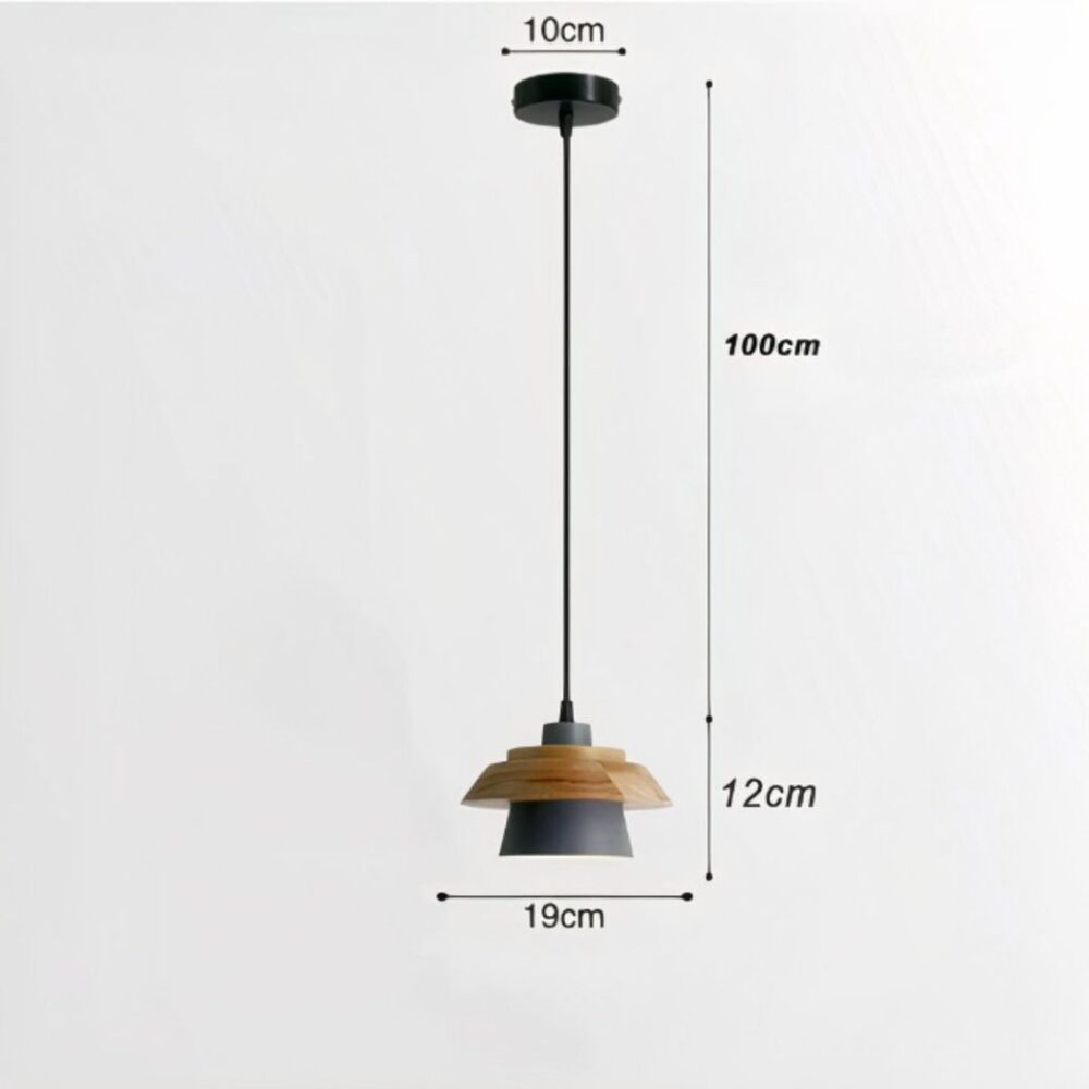 Suspension scandinave bois design épuré - ambiance allumée