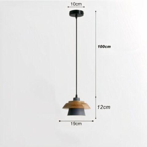 Suspension scandinave bois design épuré - ambiance allumée