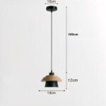 Suspension scandinave bois design épuré - ambiance éteinte