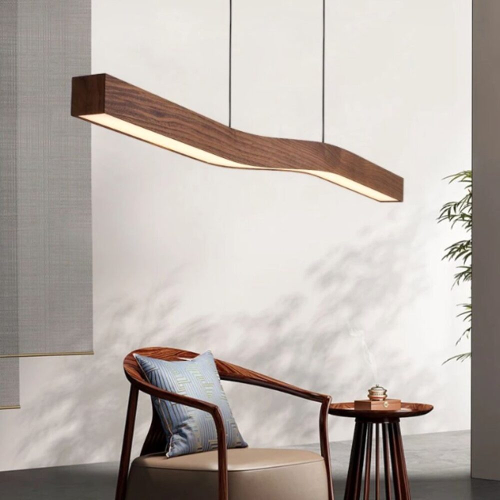 Suspension scandinave bois horizontale longue