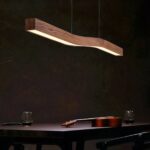 Suspension scandinave bois horizontale longue - vue de face