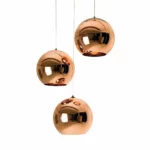 Suspension boule LED design nordique moderne avec finition brillante - vue de côté