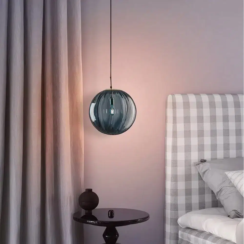 Suspension boule LED suspendue design nordique moderne - vue de face