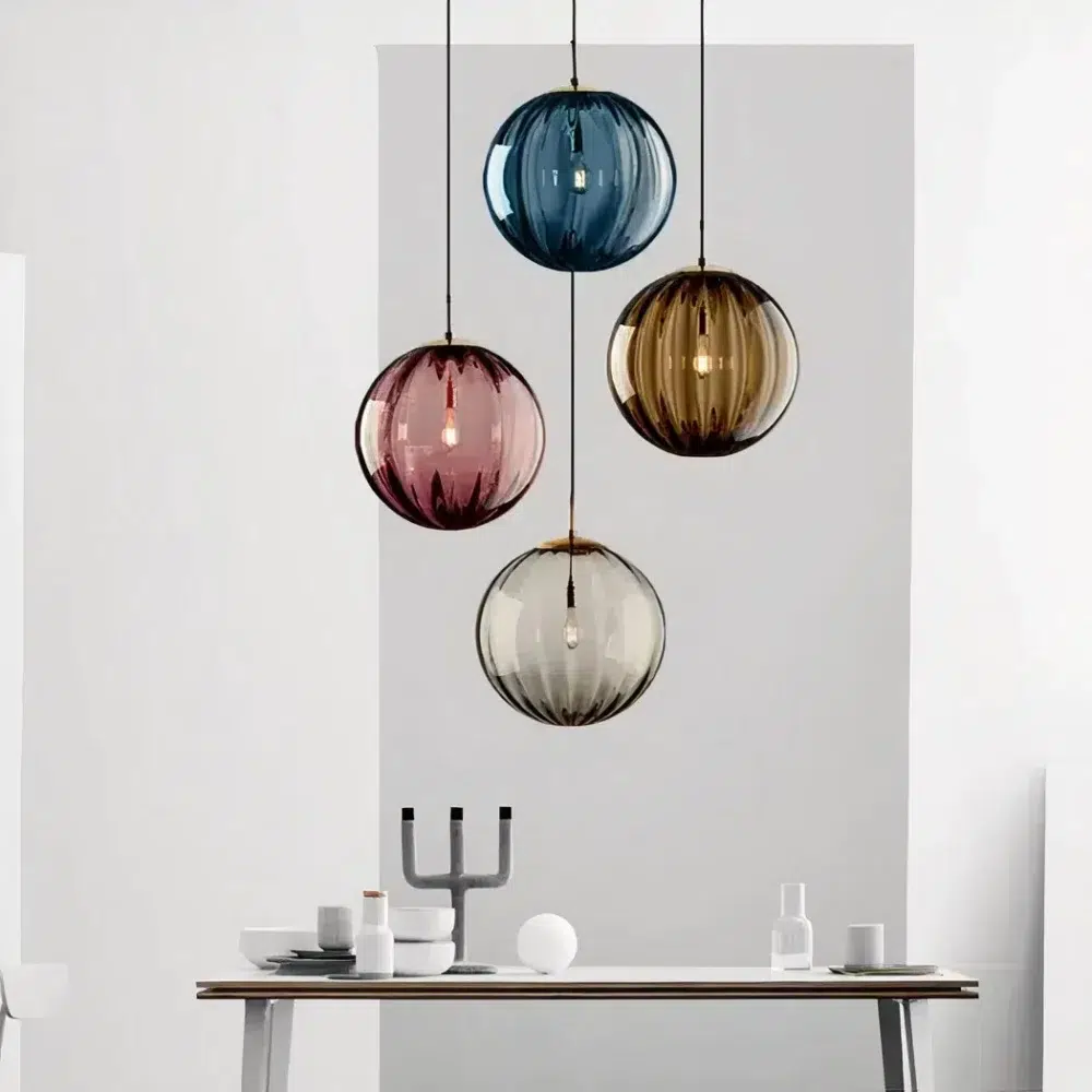 Suspension boule LED suspendue design nordique moderne