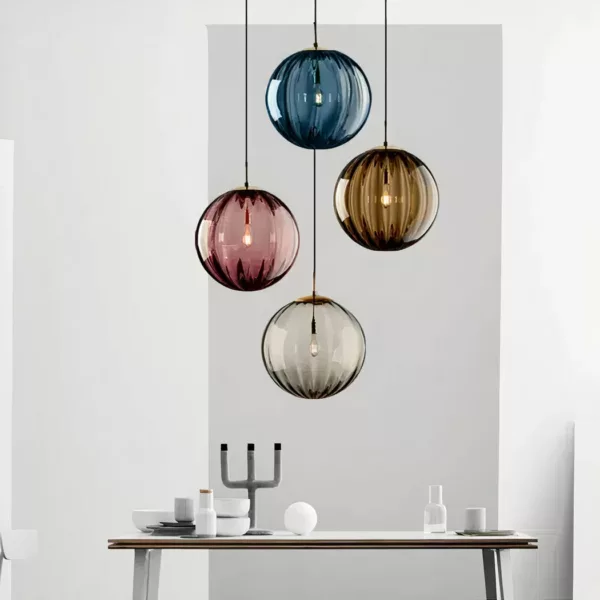 Suspension boule LED suspendue design nordique moderne