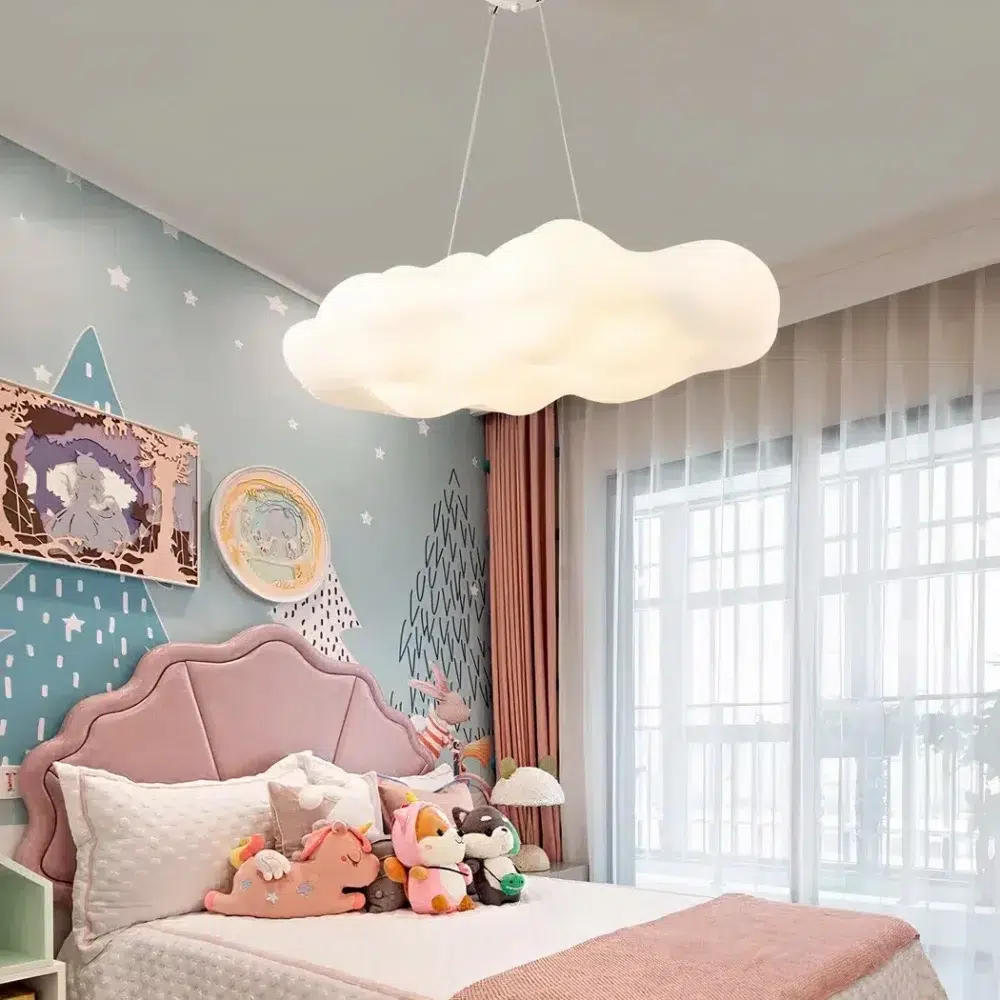 Suspension nuage acrylique design moderne - vue d'ensemble