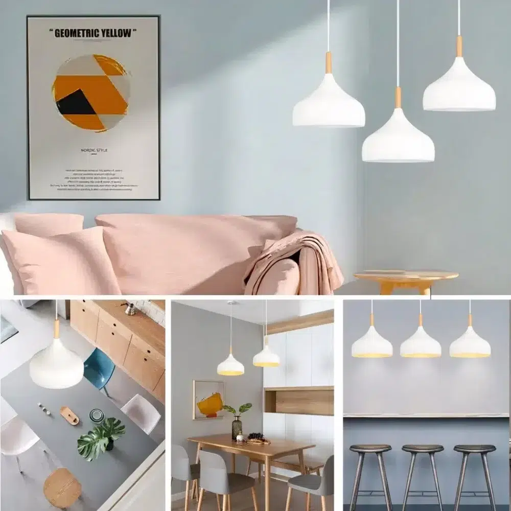 Suspension abat jour design nordique moderne - vue de face