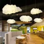 Suspension nuage blanc pour chambre d'enfant - ambiance allumée