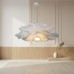 Suspension fleur blanche moderne en acrylique