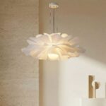 Suspension fleur blanche moderne en acrylique