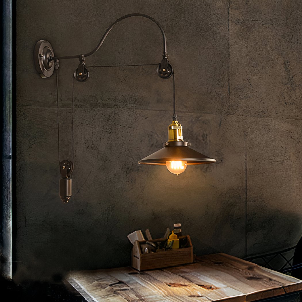 Applique Murale Industrielle En Bois Et Fer Forgé, Moderne E27 Lampe Murale Simple Pour Balcon Chambre Salon (sans Ampoule) - Blanc | Leroy Merlin