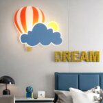Applique murale en forme de nuage, montgolfière et arc en ciel pour chambre d'enfant