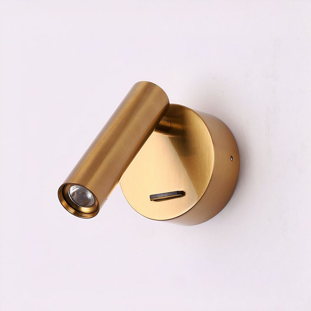 Applique murale lumière orientable en laiton - vue de côté