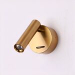 Applique murale lumière orientable en laiton - vue de côté