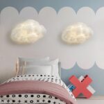 Applique murale en tissu en forme de joli nuage - vue de côté