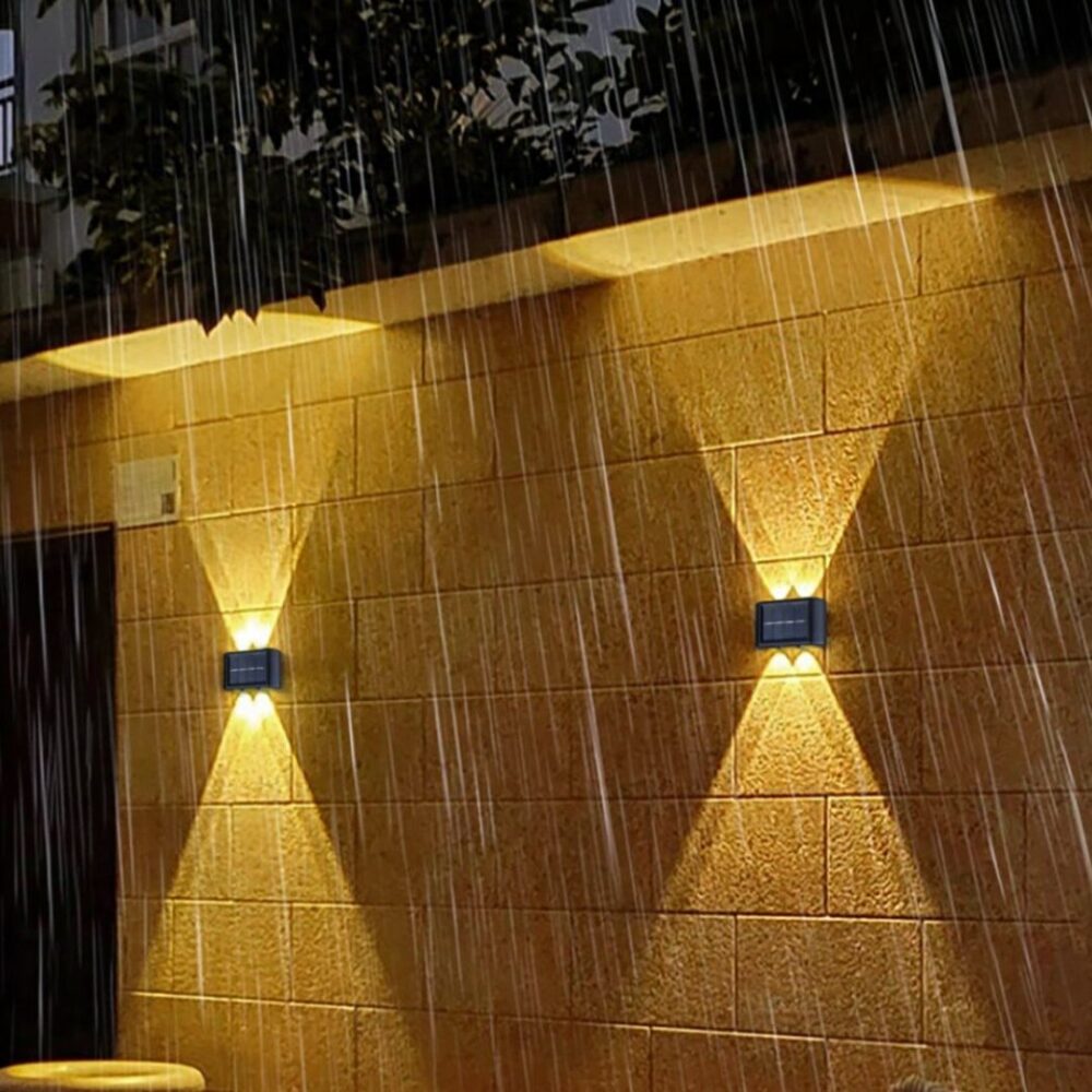Applique murale extérieure LED solaire horizontale - vue de côté