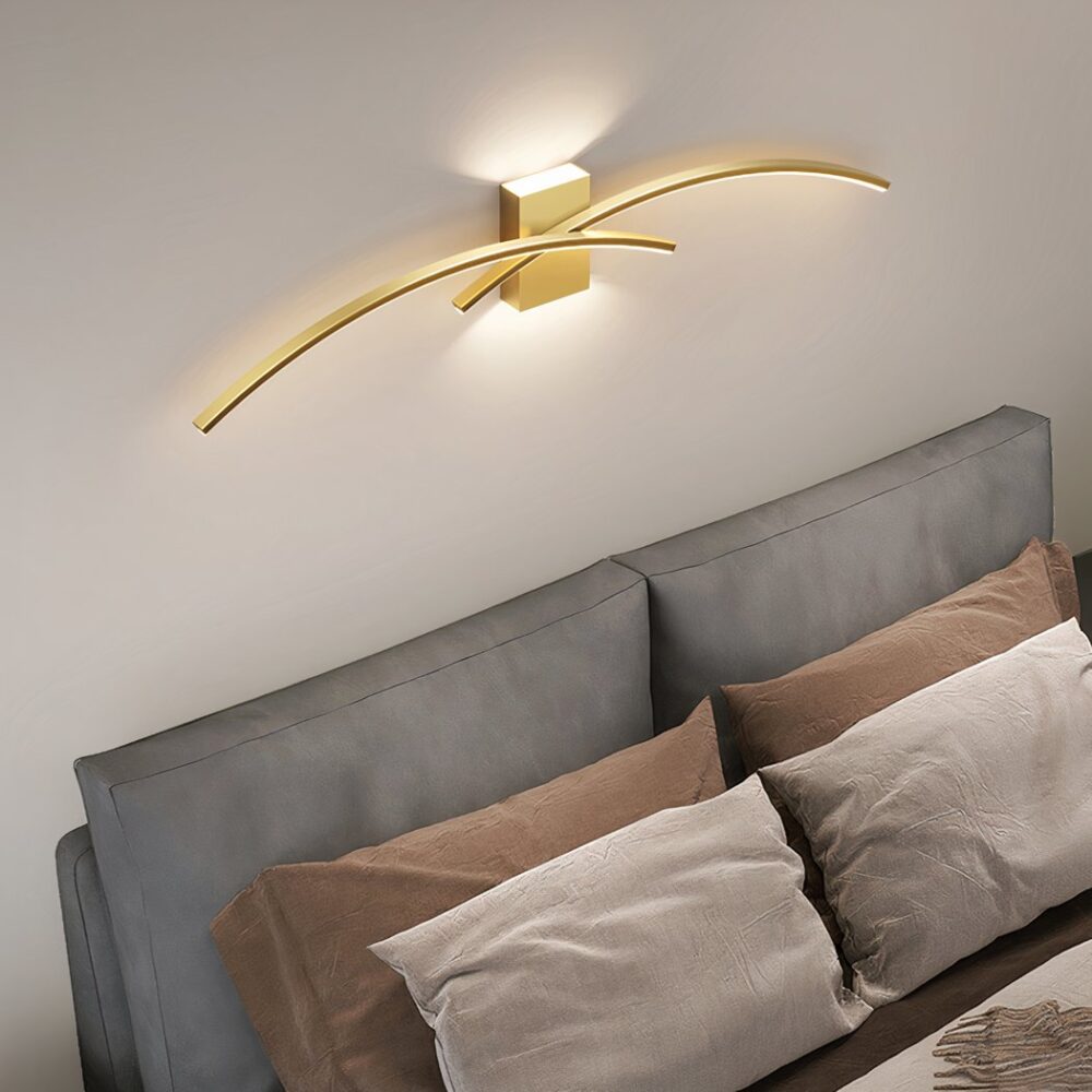 Applique murale intérieure LED au design arc de cercle minimaliste et moderne