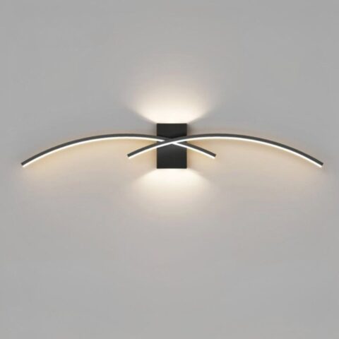 Applique murale intérieure LED au design arc de cercle minimaliste et moderne