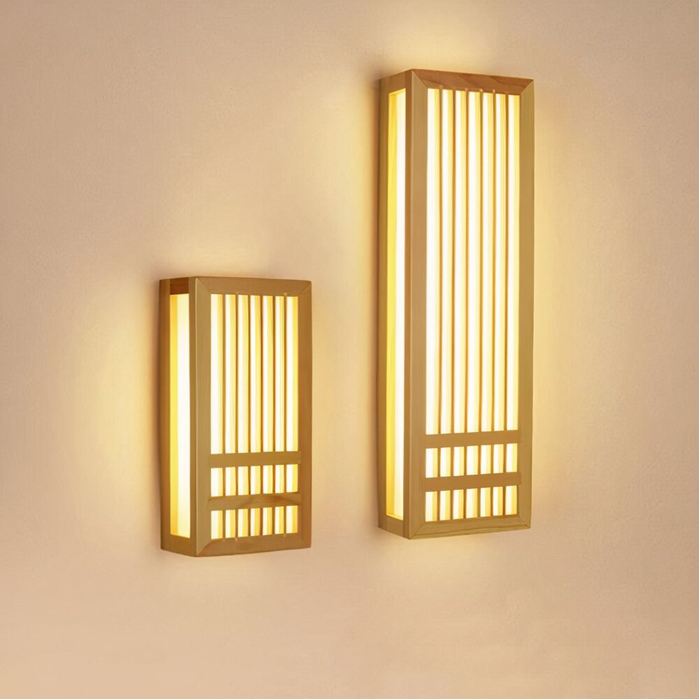 Applique murale japonaise en bois