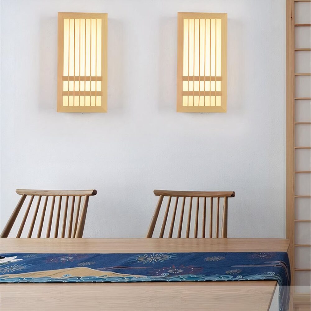 Applique murale japonaise en bois