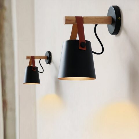 Applique murale LED au design nordique moderne en bois