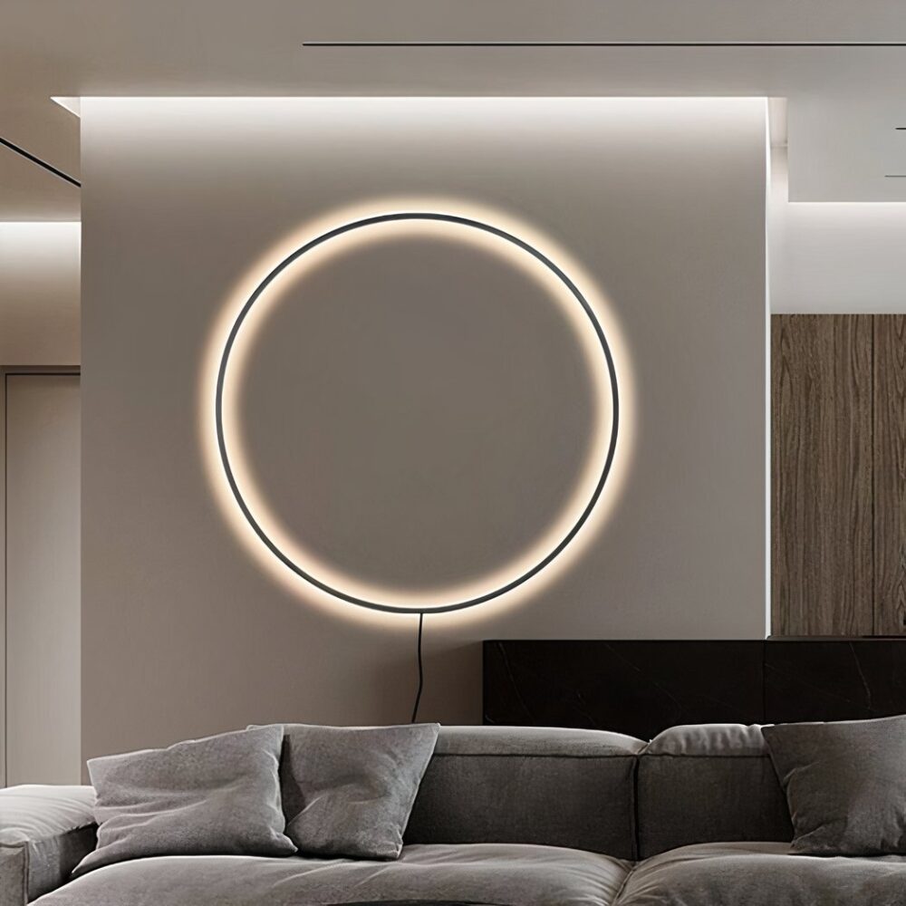 Applique murale minimaliste en forme de cercle - vue de face