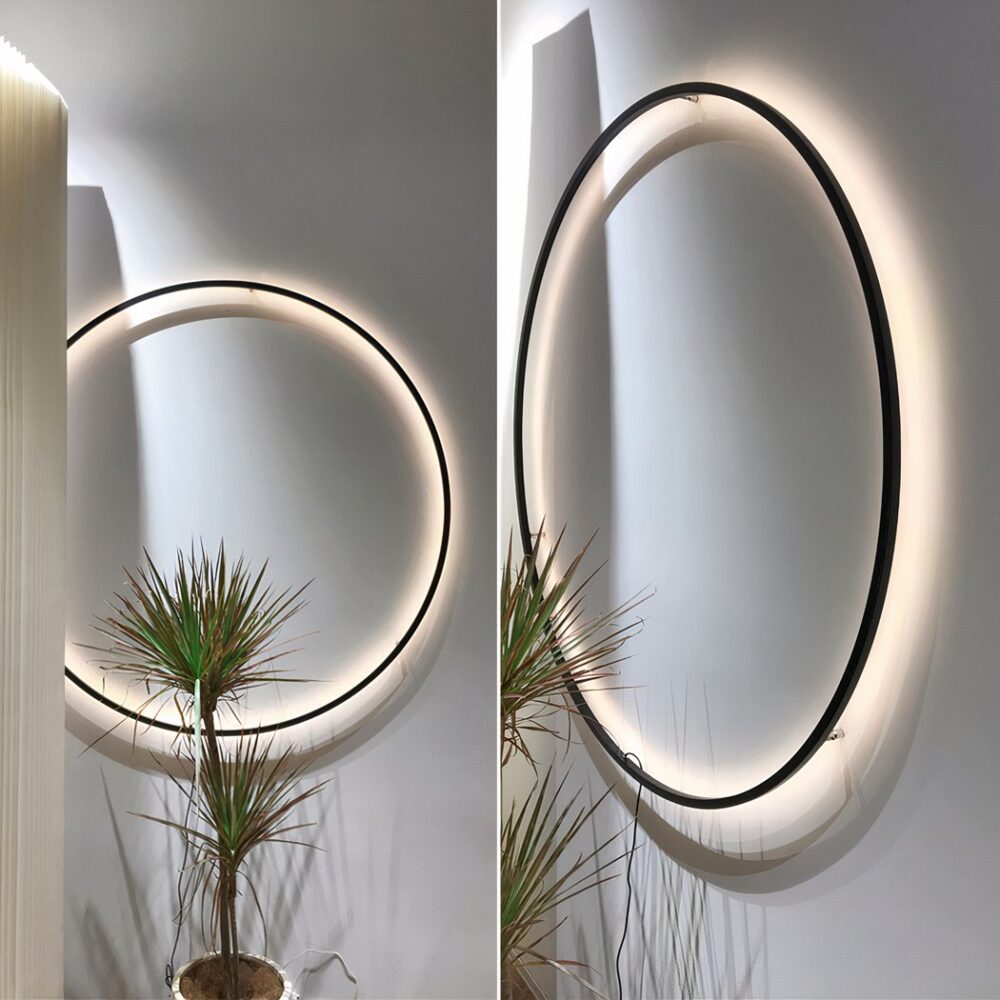 Applique murale minimaliste en forme de cercle - vue de côté