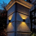 Applique murale solaire d'extérieur LED étanche rectangulaire - vue de côté