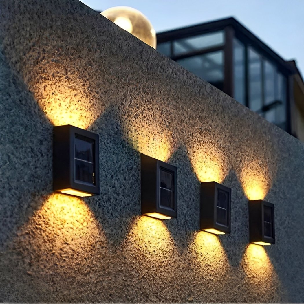 Applique murale solaire d'extérieur LED étanche rectangulaire • Luminaires  Tendance