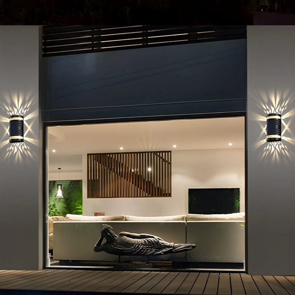 Applique murale solaire LED imperméable de grande taille - vue de côté