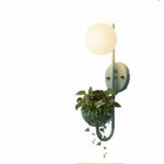 Applique murale suspension florale originale verte