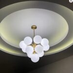 Suspension grappe design moderne blanc - vue de face