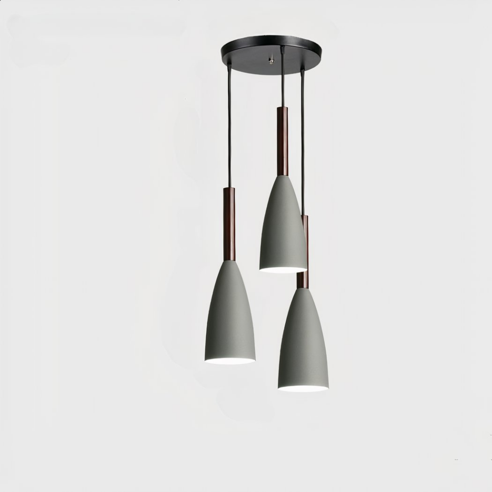 Lustre 3 suspensions réglables avec son socle rond