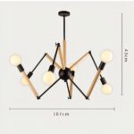 Lustre araignée multi-têtes industriel rétro - détail